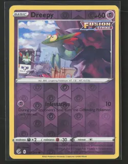 Dreepy Common SWSH08: Fusion Strike 128/264 NM Pokemon Card Reverse Holo - Image 1