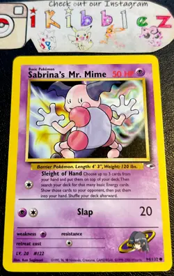 SABRINA’S MR. MIME 59/132 LP Gym Challenge Pokemon Card! - Image 1