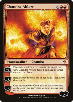 Chandra Ablaze Zendikar HEAVILY PLD Red Mythic Rare MAGIC MTG CARD ABUGames - Image 1