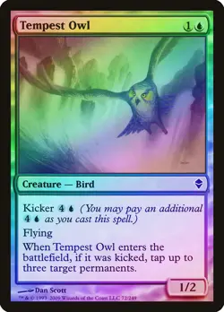 Tempest Owl FOIL Zendikar NM Blue Common MAGIC THE GATHERING MTG CARD ABUGames - Image 1