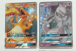 Charizard GX Mewtwo GX Holo Ultra Rare Card Hidden Fates 9/68 31/68 NM Full Art - Image 2