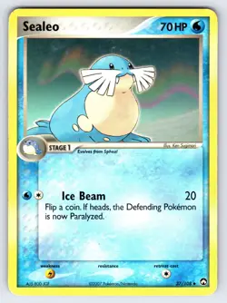 Sealeo 37/108 2007 EX Power Keepers Pokemon Card TCG Non Holo Uncommon - Mp - Image 1