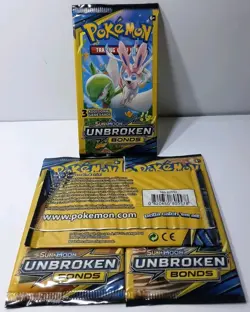 (4) Pokemon Sun & Moon Unbroken Bonds 3 Card Packs - Full Art Set - New Sealed - Image 2