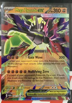 Pokemon Mega Zygarde EX 047/088 XY Full Art Holo Ultra Rare Dragon Card - Image 1