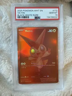 PSA 10 Victini 172/086 (Red Victini) White Flare Pokemon Card English BWR - Image 1