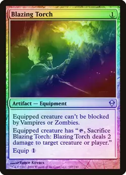 Blazing Torch FOIL Zendikar NM Artifact Uncommon MAGIC GATHERING CARD ABUGames - Image 1