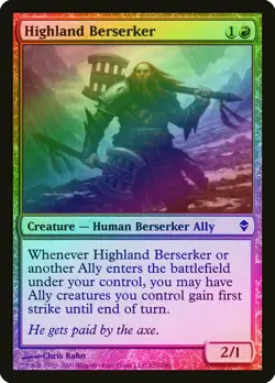 Highland Berserker FOIL Zendikar NM Red Common MAGIC GATHERING CARD ABUGames - Image 1
