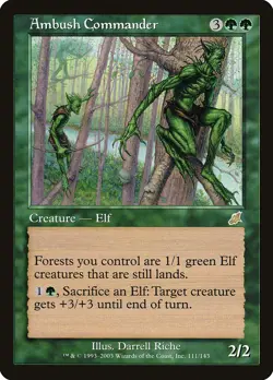 Ambush Commander Scourge HEAVILY PLD Green Rare MAGIC GATHERING CARD ABUGames - Image 1