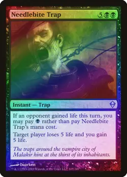 Needlebite Trap FOIL Zendikar NM Black Uncommon MAGIC GATHERING CARD ABUGames - Image 1