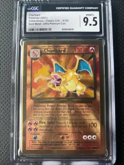 CHARIZARD CGC 9.5 2021 POKEMON #4/102 GOLD METAL ULTRA PREMIUM COLL 002 - Image 1