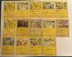 14X Pokemon Lot TCG Pikachu 3 Holo’s - Image 1