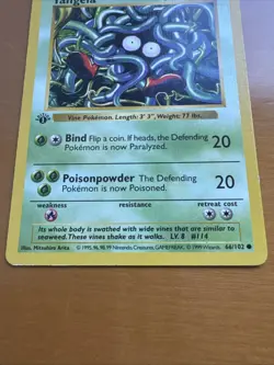 Pokemon TCG 1st Edition Tangela 066/102 Base Set (Shadowless) LP - Image 4