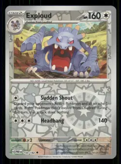 Exploud SV04: Paradox Rift #150/182 Uncommon Reverse Holo Pokemon LP - Image 1