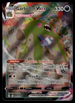 Pokemon Cards Garbodor VMAX 101/203 Evolving Skies Holo VMAX Rare NM - Image 1
