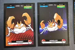 KRABBY X KINGLER EVOLUTION LOT - POKEMON KANTO CREALASER RARE TCG CARDS - Image 1