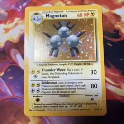 Pokemon TCG Base Set Unlimited — (09/102) Magneton Holo Rare LP Bill - Image 1