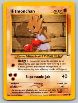 Hitmonchan 69/105 Common Neo Destiny Pokemon Unlimited Near Mint - Image 1