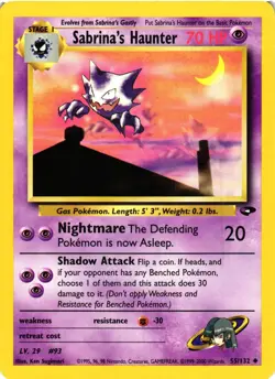 Pokemon TCG Sabrina's Haunter 70 Gym Challenge Uncommon Regular 55/132 VLP - Image 1