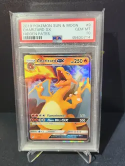 PSA 10 2019 #9 CHARIZARD GX POKEMON SUN & MOON HIDDEN FATES - Image 1