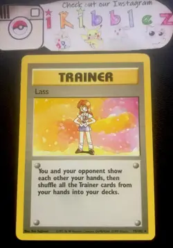 Lass 75/102 LP Vintage Base Set Pokemon Trainer. Free Tracked Shipping! - Image 1