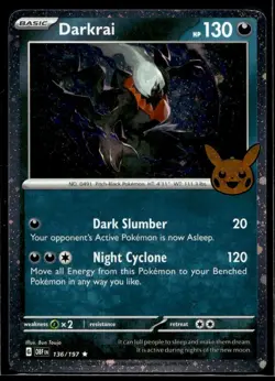 Darkrai (Cosmos Holo) Trick or Trade BOOster Bundle 2024 136/197 LP Pokemon TCG - Image 1