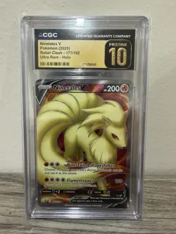 Pokemon Ninetales V 177/192 CGC Pristine 10! Freshly Graded! - Image 1