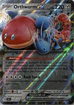 Orthworm ex 142 HOLO Double Rare Stellar Crown Pokemon Near Mint - Image 2