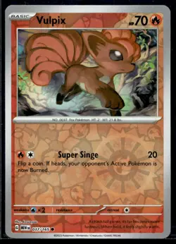 Vulpix SV: Scarlet & Violet 151 037/165 LP Pokemon TCG | Buy 1 Get 2 Free - Image 1