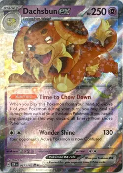 Dachsbun ex 142 HOLO Double Rare Stellar Crown Pokemon Near Mint - Image 1