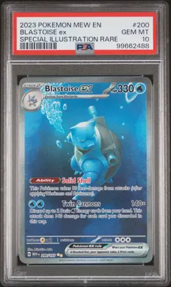 2023 POKEMON MEW EN-151 SPECIAL ILLUSTRATION RARE #200 BLASTOISE EX PSA 10 - Image 1
