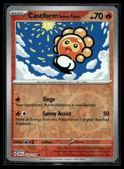 Castform Sunny Form - SV08: Surging Sparks 020/191 LP Pokemon TCG | Buy 1 Get 2 - Image 1