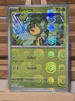 Pansage (Master Ball Reverse Holo) 004/086 - BLK EN Black Bolt Pokemon - NM/M - Image 1