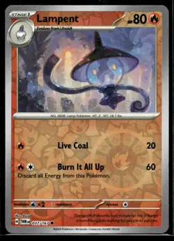 Lampent SV06: Twilight Masquerade 037/167 LP Pokemon TCG | Buy 1 Get 2 Free - Image 1