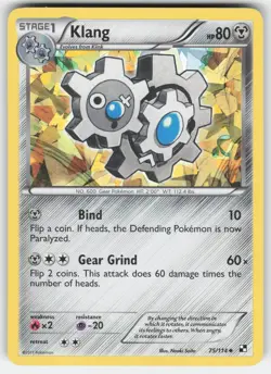 Klang 75/114 Uncommon Black & White Pokemon LP (cracked Ice holo) - Image 1