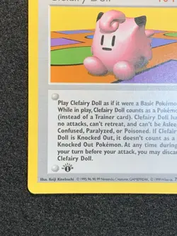 Pokemon Base Set 1st Edition Shadowless Rare Clefairy Doll Trainer 70/102 - Image 5