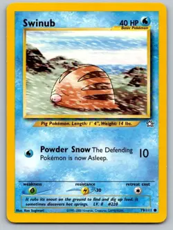Swinub 79/111 Common Neo Genesis Pokemon Unlimited Near Mint - Image 1