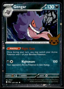 Gengar (Cosmos Holo) Trick or Trade BOOster Bundle 2024 057/091 LP Pokemon TCG | - Image 1