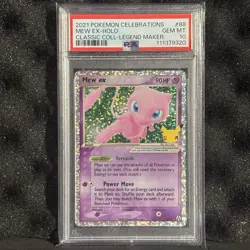 Mew EX Holo Legend Maker Pokemon Celebrations Classic Collection 88/92 PSA 10 - Image 1
