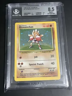 Pokemon: Hitmonchan #7/102 Base Set Unlimited 1999 WOTC - Vintage BGS 8.5 - Image 3