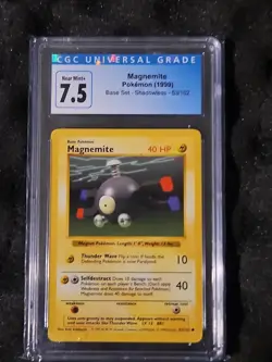 CGC 7.5 - Magnemite - 53/102 - SHADOWLESS - Base Set - Pokemon - Image 1