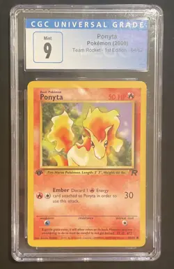2000 Pokemon Team Rocket #64 - Ponyta Mint 1st Edition CGC 9 PSA BGS Vintage - Image 1