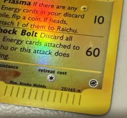 Raichu Expedition Base Set 25/165 Reverse Holo Rare Pokemon Card WOTC - Image 3