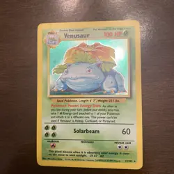 Pokemon Venusaur Base Set 15/102 1999 Holo Card, Near Mint Condition - Image 1
