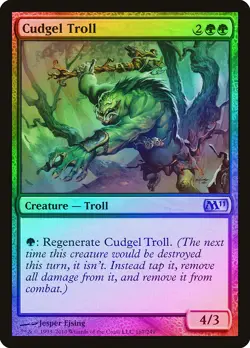 Cudgel Troll FOIL Magic 2011 / M11 NM Green Uncommon MAGIC MTG CARD ABUGames - Image 1