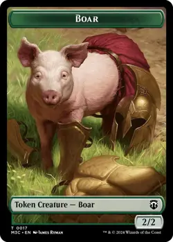 Forest Dryad+Boar 2-Sided Token 19+17 MTG Commander M3C NP - Image 2