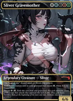 Sliver Gravemother RETIRED Anime Waifu Style Card For EDH and Playtest - Image 1