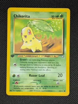 Chikorita 54/111 Common Neo Genesis Pokemon Lightly Played - Image 1