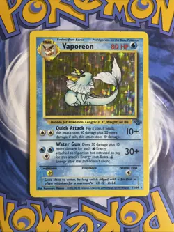 Pokemon TCG Vaporeon Holo Rare Card 12/64 Jungle Set MP Moderately Played - Image 1