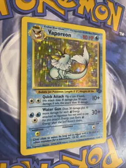 Pokemon TCG Vaporeon Holo Rare Card 12/64 Jungle Set MP Moderately Played - Image 2