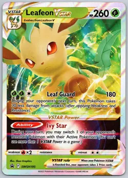 Leafeon VSTAR SWSH195 JUMBO/OVERSIZED Holo Promo Sword & Shield Promo Pokemon NM - Image 1
